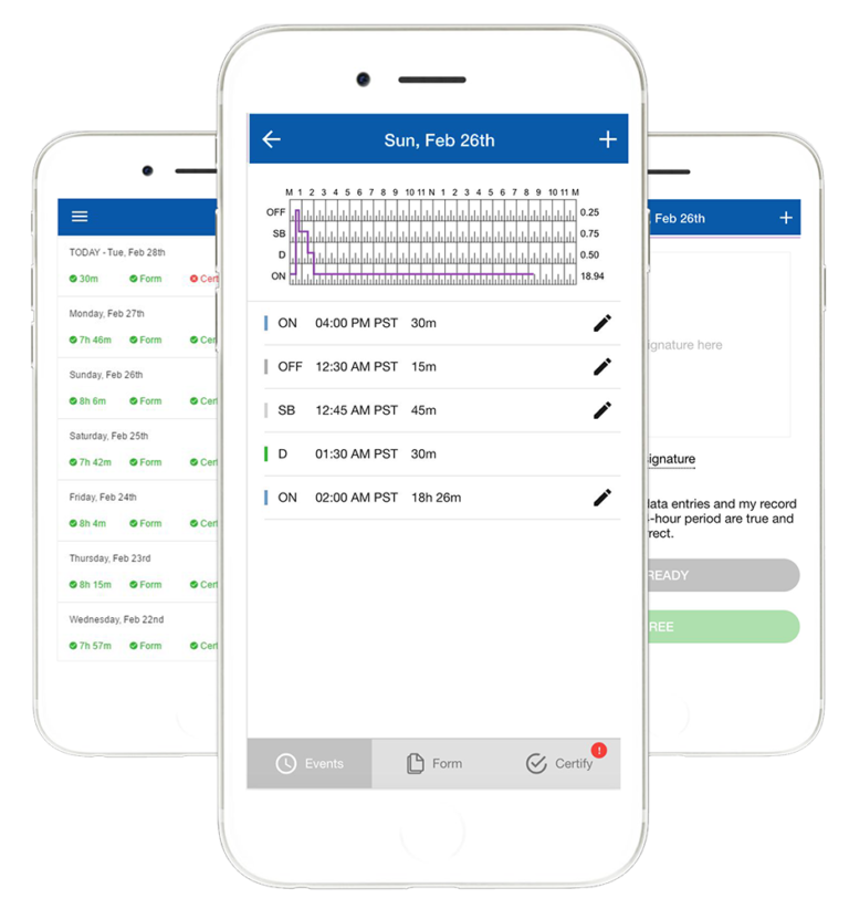 KZK8 ELD mobile app on phones